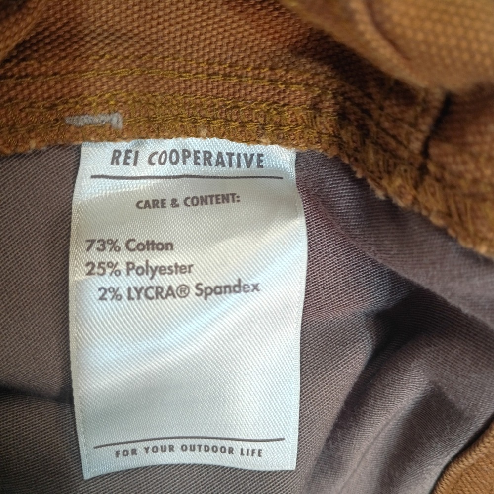 REI Co-op Double Knee Work Pants Mens 38x30 Brown Canvas Utility Trousers Gorp - Picture 4 of 10